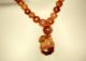 Antique Carnelian Necklace Chinese Carved Opal Pendant Vermeil Clasp Necklaces & Pendants photo 3