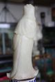 Antique Chinese Hand Carved Natural White Soap Stone Kwan - Yin Statue Kwan-yin photo 5
