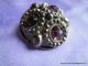 2246 – J – Stunning 3 Faceted Amethyst Pastes & 52 Faceted Cut Steels Old Button Buttons photo 2