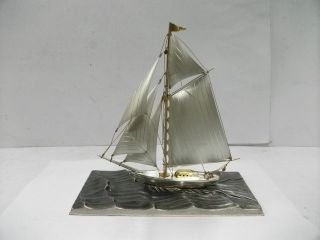 The Sailboat Of Silver960 Of Japan.  100g/ 3.  52oz.  Takehiko ' S Work. photo