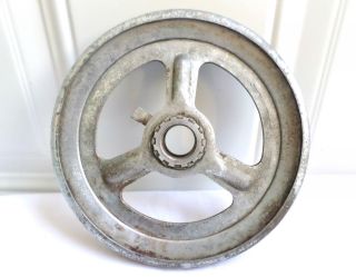 Vintage Metal Fly Belt Gear Wheel Industrial Machine Age Steampunk Art photo