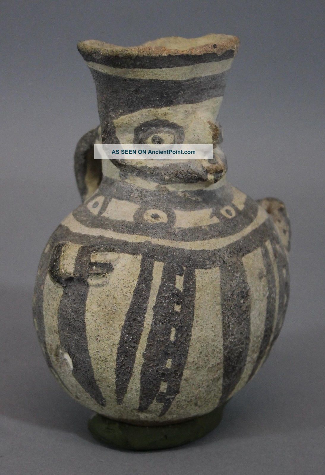 Small Ancient Authentic Chancay Peruvian Idol Pre - Columbian Pottery Pitcher,  Nr The Americas photo