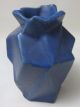 Rare Muncie Ruba Rombic Blue Glaze Ceramic Vase Mid-Century Modernism photo 5