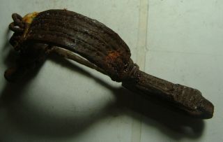 Rare Ancient Roman Iron P Shaped Tied Foot Fibula Brooch Chain/artifact photo