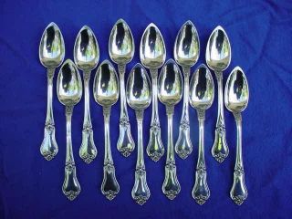 Philippe Berthier Paris 800 Silver Fruit Spoons 12 1841 - 1851 photo