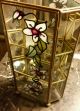 Vintage Brass & Glass Mirrored Floral Curio Display Case Display Cases photo 1
