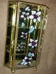 Vintage Brass & Glass Mirrored Floral Curio Display Case Display Cases photo 3