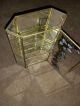 Vintage Brass & Glass Mirrored Floral Curio Display Case Display Cases photo 5