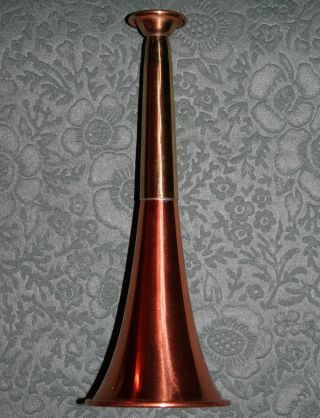 19c Antique Vtg Brass Copper Ear Trumpet Stethoscope Medical Monaural Metal Tool photo