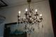 Antique Vintage 8 Arms Crystal Chandelier Lamp Light Luster 1940s 24in Chandeliers, Fixtures, Sconces photo 1