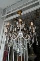 Antique Vintage 8 Arms Crystal Chandelier Lamp Light Luster 1940s 24in Chandeliers, Fixtures, Sconces photo 3
