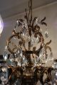 Antique Vintage 8 Arms Crystal Chandelier Lamp Light Luster 1940s 24in Chandeliers, Fixtures, Sconces photo 6
