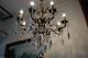 Antique Vintage 8 Arms Crystal Chandelier Lamp Light Luster 1940s 24in Chandeliers, Fixtures, Sconces photo 7