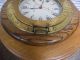Vintage Brass & Oak Nautical Ship Porthole & Emory & Douglas Wall Clock Clocks photo 3