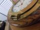 Vintage Brass & Oak Nautical Ship Porthole & Emory & Douglas Wall Clock Clocks photo 4