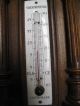 Antique French Carved Wooden Barometer And Thermometer 29 