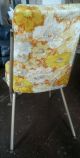 Vtg Vinyl Kitchen Chairs 4 Kitchenette Chairs Gold Floral Yellow 1960s Post-1950 photo 1