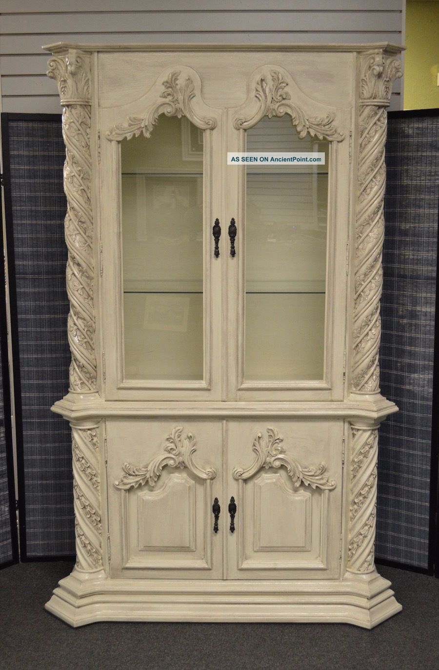 Vintage Ornate 2 Piece Venetian Style Small China / Curio / Display Cabinet Post-1950 photo
