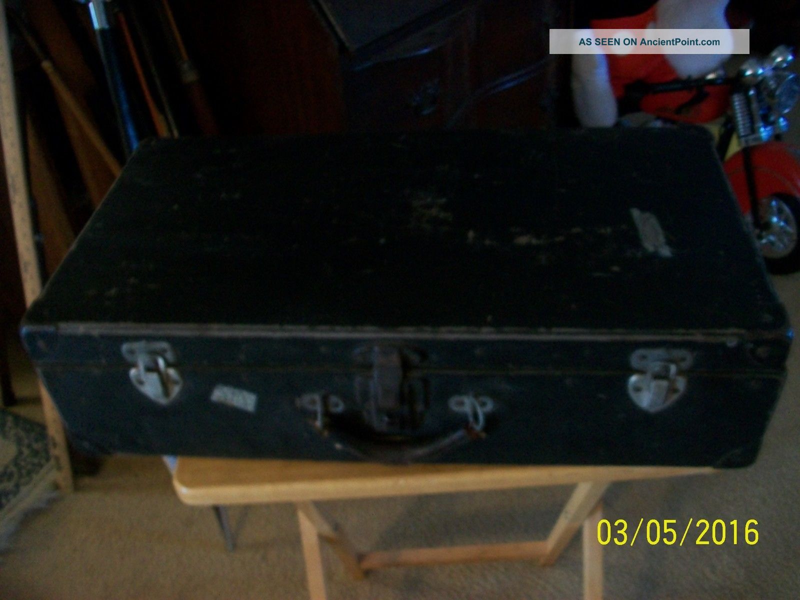 Antique Cardboard Suitcase 1900-1950 photo