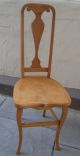 Antique Birdseye Maple Armless Chair For Desk Or Vanity Solid Wood Curvy 1900-1950 photo 3