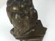 Antique Austrian Vienna Bronze Owl On Books Servants Butler Bell - Push Button Metalware photo 10