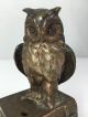 Antique Austrian Vienna Bronze Owl On Books Servants Butler Bell - Push Button Metalware photo 1