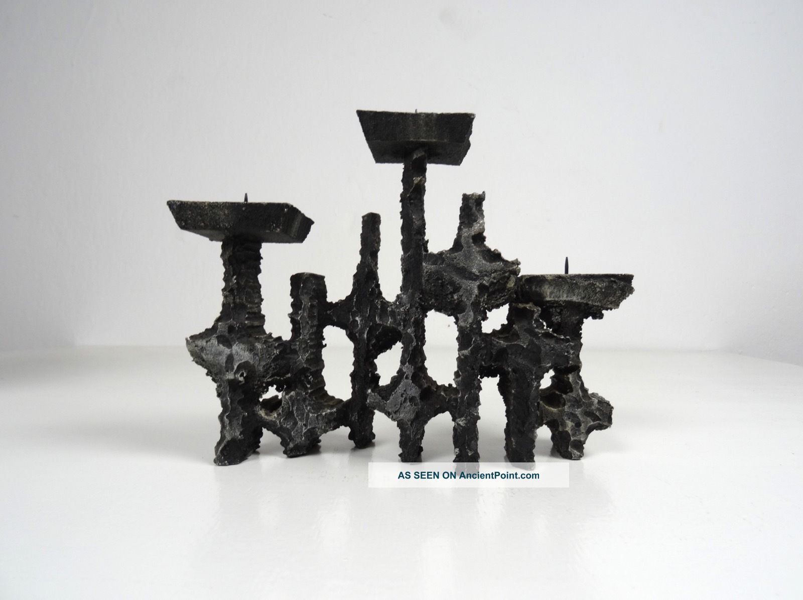 Huge Brutalist Mid Century Candle Holder Design Candlestick Sculpture Mid-Century Modernism photo