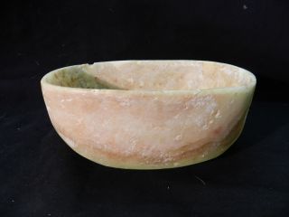 Anchient Alabaster Sacrificial Oval Bowl Calcite Found In Israel Excavated photo
