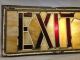 Exit 7 Sign Stained Leaded Glass 1929 Atmospheric Movie Theater Antique Vintage 1900-1940 photo 2