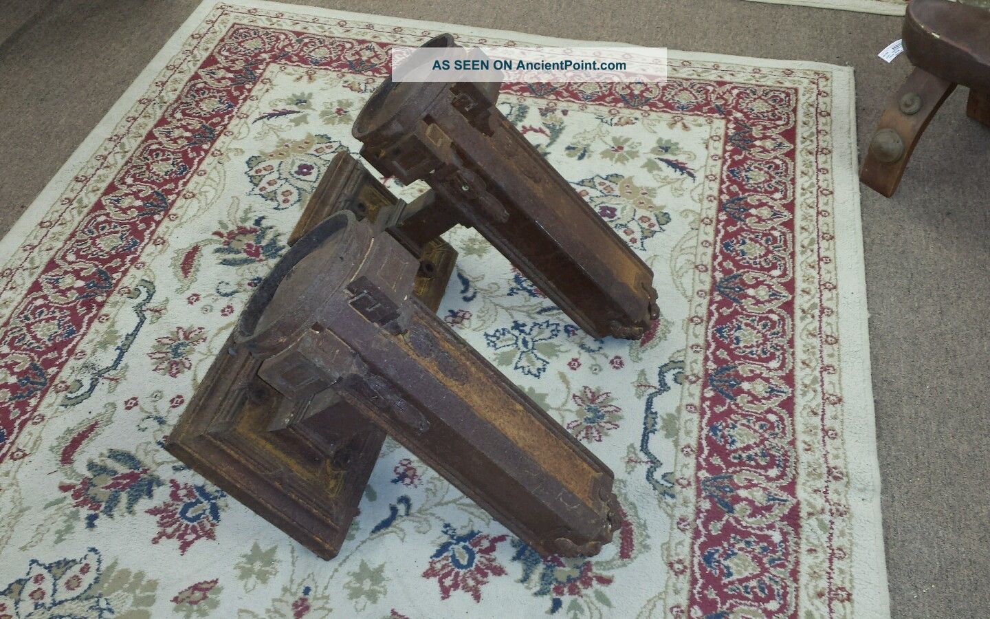 Huge Heavy Antique Cast Iron Wall Sconces Architectural Art Deco Lights Chandeliers, Fixtures, Sconces photo