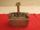 Antique Wood Wooden Cross Hatch Butter Mold Press Brass Over Nickel Steampunk Other Antique Home & Hearth photo 1