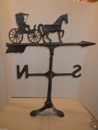 Amish Early American Country Doctor Horse & Buggy Weathervane photo
