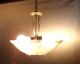 Vintage 40s 50s Ceiling Light Lamp Fixture Glass Chandelier Chandeliers, Fixtures, Sconces photo 3