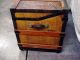 Antique 1800 ' S Flat Top Steamer Immigrant Trunk,  Covered Tray & Key All 1800-1899 photo 3