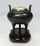 B553 Great Japanese Old Copper Ware Incense Burner W/silver Lid And Silver Inlay Other Japanese Antiques photo 6