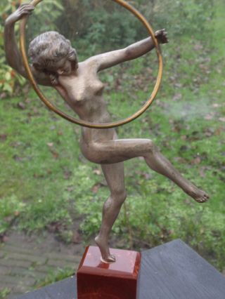 Art Deco Sculpture Of A Dancing Lady,  Signed Matto For M.  Bouraine. photo