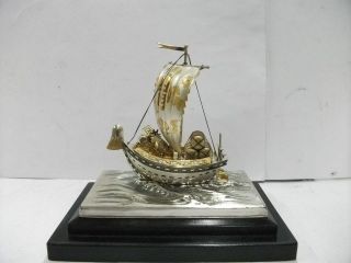 Silver The Japanese Treasure Ship.  170g/ 6.  00oz.  Japanese Antique. photo