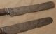 2 Antique Cutlery Knives Primitive Carved Wood Handles Country Kitchenware Primitives photo 2