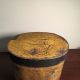 Handcrafted Primitive Grungy Painted Mustard Band Box Silhouette Horse Chicken Primitives photo 2