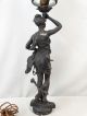 Antique French Art Nouveau Figural Lady Old Statue Victorian Etched Globe Lamp Lamps photo 6