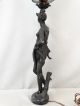 Antique French Art Nouveau Figural Lady Old Statue Victorian Etched Globe Lamp Lamps photo 7