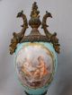 (2) 19thc Antique Victorian Cherub Winged Putti Garniture Porcelain Mantel Urn Urns photo 1