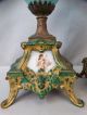 (2) 19thc Antique Victorian Cherub Winged Putti Garniture Porcelain Mantel Urn Urns photo 2