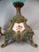 (2) 19thc Antique Victorian Cherub Winged Putti Garniture Porcelain Mantel Urn Urns photo 4