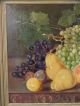 19thc Antique Victorian Era Still Life Pears Grapes Peaches Fruit Oil Painting Victorian photo 1