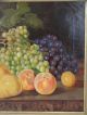19thc Antique Victorian Era Still Life Pears Grapes Peaches Fruit Oil Painting Victorian photo 2