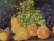 19thc Antique Victorian Era Still Life Pears Grapes Peaches Fruit Oil Painting Victorian photo 3