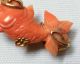 B556: Japanese Sash Clip Called Obidome Of Real Sea Coral With Goldfish Shape. Kimonos & Textiles photo 2