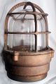 Nautical Light Fixture Cast Brass Cage Industrial Lamp Russell & Stoll Vintage Lamps & Lighting photo 6