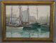 Antique William S Robinson Gloucester Boat Harbor Oil Painting,  Old Lyme Artist Other Maritime Antiques photo 1
